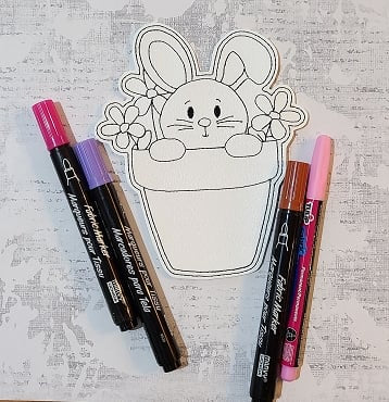 Bunny in Pot Doodle